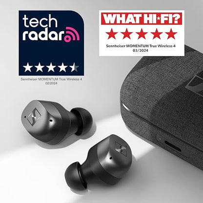 Sennheiser Momentum True Wireless 4 Smart Earbuds, Bluetooth 5.4, Crystal-Clear Sound, Noise Cancelling Earbuds, Comfortable Design, 30-Hour Battery, Adaptive ANC, LE Audio, Auracast – Black Graphite - color: Black Graphite