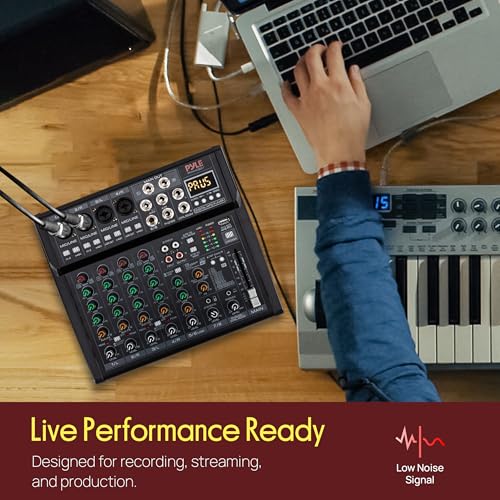 Pyle 8 Channel Studio Mixer - Small Footprint, USB - PC Recording, Bluetooth In, MP3 Player, DSP Effects, +48V Phantom Power, XLR Combo Inputs, Control Room Out, Smooth Dials and Faders - PMX408ST - size: 8