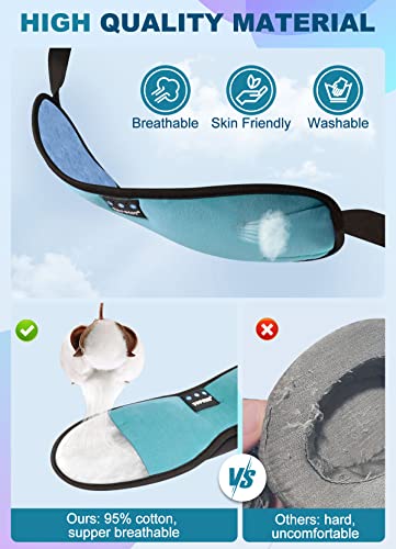 TOPOINT Sleep Mask with Headphones Bluetooth 5.4 Wireless, Sleep Headphone with Microphone Built-in HD Speakers Music, Eye Mask for Sleeping Travel Meditation for Men Women Girl Cool Gadgets - color: Mint, style: Ample Velvet