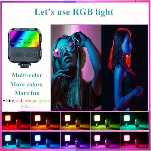 for iPhone Vlogging Kit, Vlogging Kit for Andriod Phone with Two Tripods RGB Light Lavalier Microphone Remote for YouTube Tiktok Content Creator - size: M with Wirless Mic