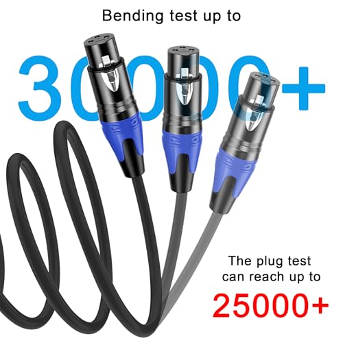 XLR Cable 3.3FT 2Pack Black- Premium Balanced Microphone Cable 3-Pin XLR Male to Female Mic Speaker Cable, Pure Copper and Plated Conductors - color: Black, size: 3.3FT 2Pack