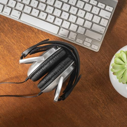 Koss UR40 Collapsible Over-Ear Headphones, Silver, Retro Style, Wired Plug