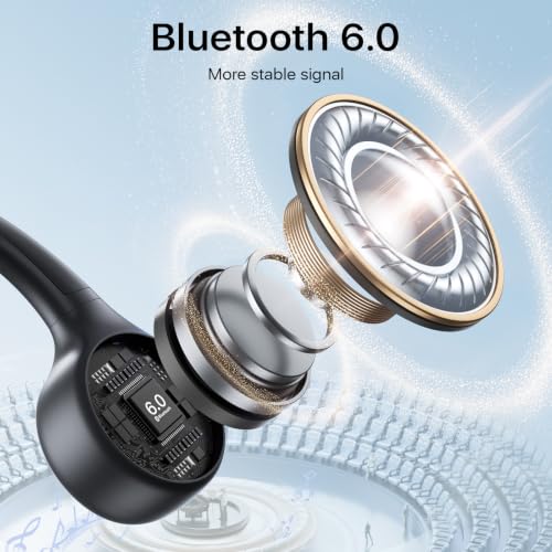 Wigfar Bone Conduction Headphones, Open Ear Headphones, Bluetooth 6.0 | Lightweight Sports Headphones for Running & Workouts, Clear Sound, 10H Playtime and IP54 Sweat Resistance for Daily Use