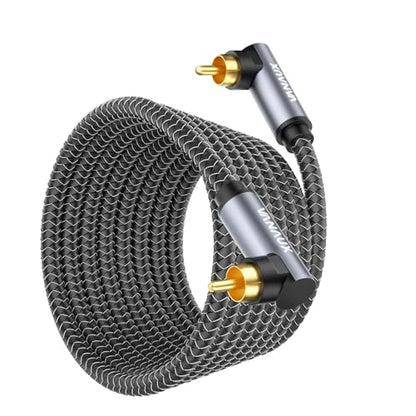 VANAUX Double 90 Degree RCA Cable,Subwoofer Cable Right Angle,Digital Coaxial Audio Cord [Double Shielded Digital Analogue] for Amplifiers,Hi-Fi Systems,HDTV,Sound Bar(16.5ft/5m) - size: 16.5 ft, style: Double 90°