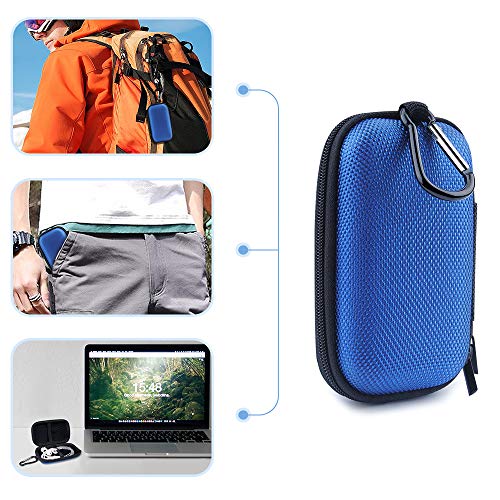 Electronic Organizer Case, Portable Clamshell Headphones Cover, Storage Bag - color: Blue