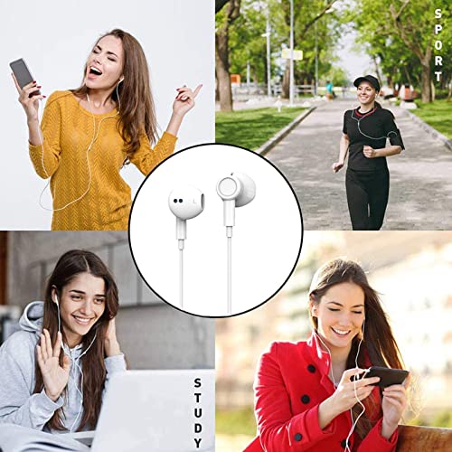 BENEWY in-Ear Headphones, 3.5mm Earphones Wired Earbuds with Microphone | Noise lsolating, High Definition, Pure Sound for iPhone, iPad,Smartphone, MP3 Players,Tablets Laptops and Other Audio Devices - color: A-White