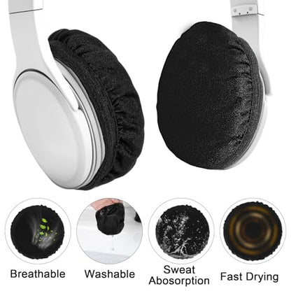 3Pairs Headphone Ear Covers, Sweat Mesh Headphone Cover for Ears, Washable Headphones Earpads, Stretchable Headphones Ear Cover Replacement for Gym Libraries Studying Gaming Aviation Racing