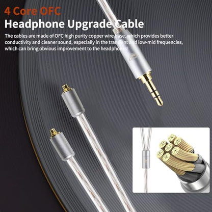 4 Core MMCX to 3.5MM for Shure MMCX Upgrade Cable for SE215 SE315 SE425 SE535 SE535LTD SE846 FH9 FA9 FH5S BGVP UE900s T2 T3 AK T8iE XELENTO Remote FH1 F9 F9PRO AM05 W80 3.94FT - size: 3.5MM