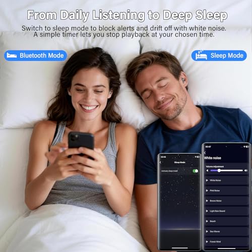 Sleep Earbuds Bluetooth 5.4 in Ear Buds for Sleeping, Sleep Headphones for Side Sleepers with Dual Modes, Sleep Timer, Alarm, 48H Wireless Earbuds for Sleeping, Sleep monitoring, App Customization