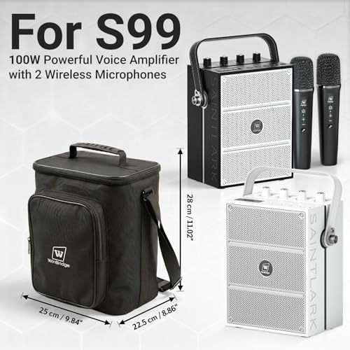 Carrying Case for S99 Voice Amplifier,Portable Speaker Microphone Combo Bag | Designed for S99 microphone speaker Set, this protective case offers padded protection, accessory storage and easy carrying.
