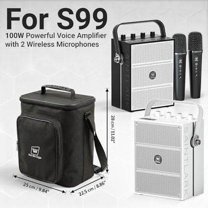 Carrying Case for S99 Voice Amplifier,Portable Speaker Microphone Combo Bag | Designed for S99 microphone speaker Set, this protective case offers padded protection, accessory storage and easy carrying.