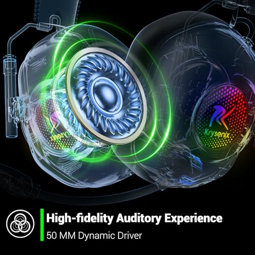 Krysenix Xbox Wireless Gaming Headset with Noise Canceling Microphone-White | For Xbox Series, PC, PS5, PS4, Mac, Switch,2.4 GHz Wireless & Bluetooth 5.4 Gaming Headphones,1200mAh Battery, 50mm Drivers - color: White