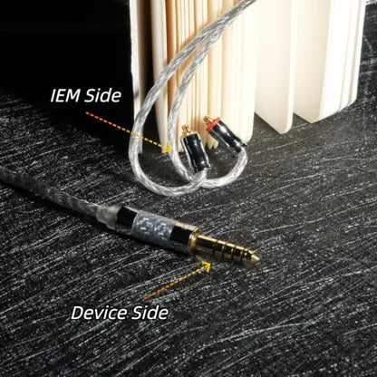 24-Core Silver-Plated IEM Cable with 4.4mm Balanced to MMCX - size: 4.4mm-MMCX