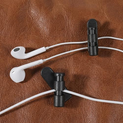 6 Pack Headphone Wire Clips, Rotatable Wire Clips Cable Cord Clamp Hooks Collar Clothing Clip Earphone Winder Earbud Cable Clip Clamp Hooks to Keep Microphone Cord for 2-4mmDiameter Round