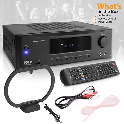 Pyle 7.1-Channel Hi-Fi Bluetooth Stereo Amplifier - 2000 Watt AV Home Theater Speaker Subwoofer Surround Sound Receiver w/Radio, USB, RCA, HDMI, MIC in, Supports 4K UHD TV, 3D, Blu-Ray - PT796BT.5