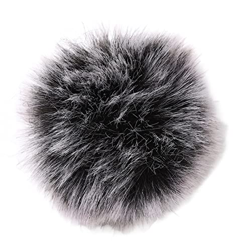 Microphone Windscreen, Foam Microphone Windscreen with Furry Windscreen, Furry Microphone Cover Noise Reduction, Soft Compact Microphone Windscreen Muff for Recording
