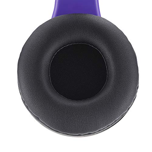 PowerLocus Wireless Bluetooth Over-Ear Stereo Foldable Headphones, Wired Headsets Rechargeable with Built-in Microphone for iPhone, Samsung, LG, iPad (Purple) - color: Purple