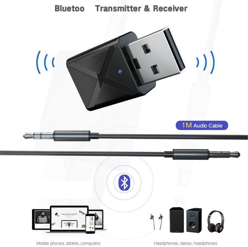 2-in-1 Bluetooth Adapter Transmitter Receiver Music TV PC Audio Transmitter 3.5mm