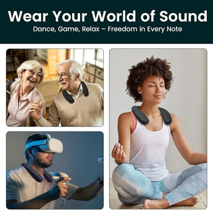 BA210 v2 Auracast Bluetooth Transmitter & JY538 Neckband Speaker | Pre-Paired for TV & Instant Setup | Bluetooth 5.3 & aptX Low Latency | Optical/3.5mm/RCA Inputs | 50H Neckband Playtime