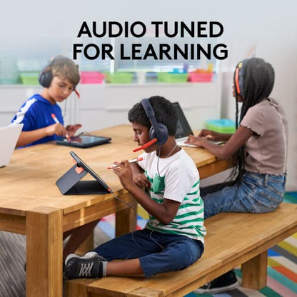Logitech Zone Learn Wired Headsets Learners Comfortable and Adjustable fit | Comfortable, adjustable fit for kids, replaceable accessories, compatible: Windows, macOS, iPadOS, Android, mobile