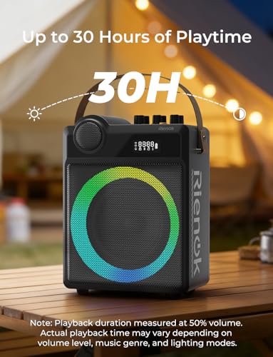 RIENOK 100W Portable Voice Amplifier with 2 Wireless Microphones S17