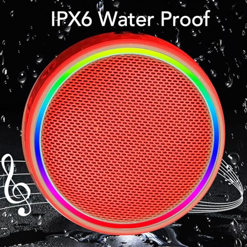 GOWENIC Bluetooth Shower Speaker, Bluetooth 5.3 Connection, IPX6 Water Proof, with Suction Cup and Hanging Rope, for Camping, Cycling or Poolside (Red) - color: Red
