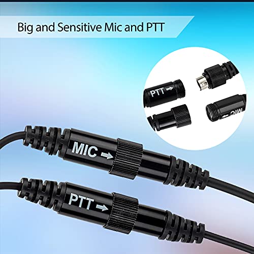 Retevis Two Way Radio Headset with Mic, Open Full Face Motorcycle Helmet
