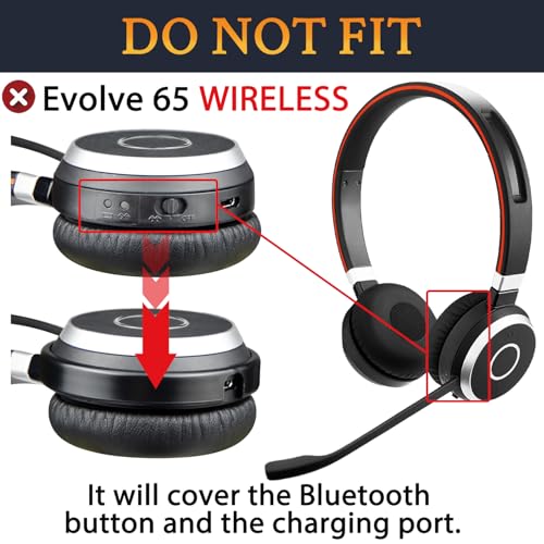SOULWIT Headphones Broken Hinge Swivel Fix Linking Connectors Repair Kit for Jabra Evolve 65/40/30/20 Headsets (Wired Only), Replacement Joints for Headband Side Cover Slider Accessories - Black