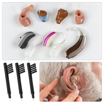 9pcs Hearing Aid Cleaning Brush, Nylon Hearing Amplifier Cleaner Brushes Tools Accessories Supplies with Wax Loop and Magnet for Hear Aids Earbuds Headphones & Electronic Devices