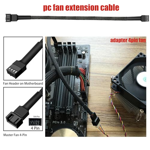 10.6" pwm Fan Extension Cable，4 pin Fan Extension Cable，Cable Extension pc，PC Fan Extension Cable, PWM Fan Extension Cable, PWM Extension Cable(10.6"（27cm） 5pcs) - size: 10.6"（27cm）5pcs