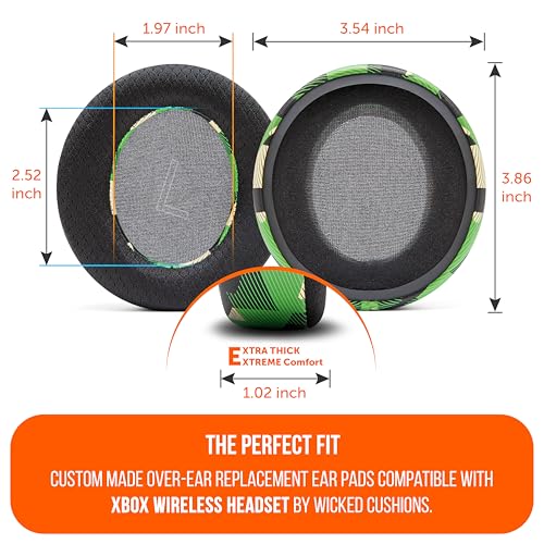 WC Freeze Xbox Wireless - Cooling Gel Earpads for Xbox Wireless Headset | Made by Wicked Cushions | Boost Comfort, Thickness & Sound Isolation for Epic Gaming | Green Prism - color: Green Prism