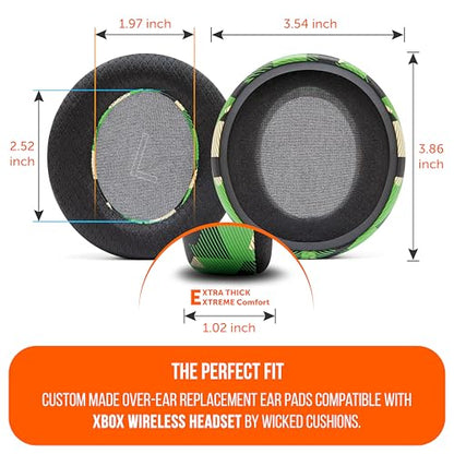 WC Freeze Xbox Wireless - Cooling Gel Earpads for Xbox Wireless Headset | Made by Wicked Cushions | Boost Comfort, Thickness & Sound Isolation for Epic Gaming | Green Prism - color: Green Prism