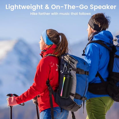 Bluetooth Speaker, 2026 Bluetooth Wireless Speaker 5.4 with RGB Lights, IPX7 Waterproof, TWS Pairing, Wireless Speaker for Home/Party/Outdoor/Camping/Beach - color: Light Black