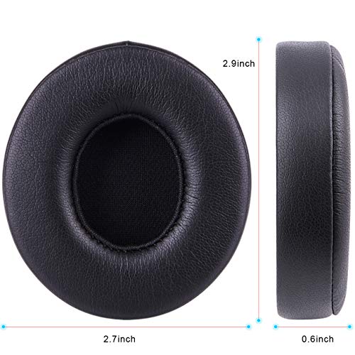 Professional Replacement Ear Pads for Beats Solo 2 & Solo 3 Wireless On-Ear Headphone/Soft Protein Leather/Noise Isolation Memory Foam/Strong Adhesive Tape/Cloud Like Comfort/Extra Durable - color: Black
