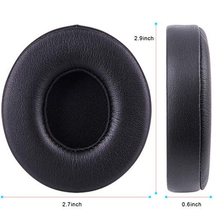 Professional Replacement Ear Pads for Beats Solo 2 & Solo 3 Wireless On-Ear Headphone/Soft Protein Leather/Noise Isolation Memory Foam/Strong Adhesive Tape/Cloud Like Comfort/Extra Durable - color: Black