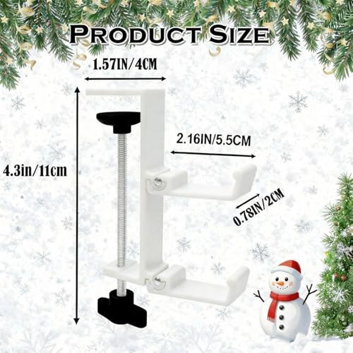 Fireplace Stocking and Garland Hanger, 2 in 1 Mantel Hanger for Garland, Fireplace Stocking Holders for Mantle Garland Hooks for Xmas Holiday Home Party Decoration,Fits 0.31”-3.9”Mantles (White, 4) - style: Fold 4 White