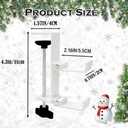 Fireplace Stocking and Garland Hanger, 2 in 1 Mantel Hanger for Garland, Fireplace Stocking Holders for Mantle Garland Hooks for Xmas Holiday Home Party Decoration,Fits 0.31”-3.9”Mantles (White, 4) - style: Fold 4 White