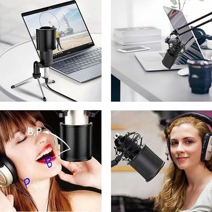 Upgraded 3 Layer Pop Filter,Metal Mesh,Foam Etamine Shield Mask for Handheld Mic,Perfect for YouTube Streaming