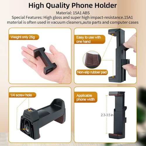 HEMMOTOP 22in Magic Arm Clamp with 1/4" - 3/8" Thread Screw MS08 | Adjustable Phone Holder, 360° Rotation, Long Articulating Arm Camera for Microphone, LED Lights, iPhone, Tripod, Desk, Table