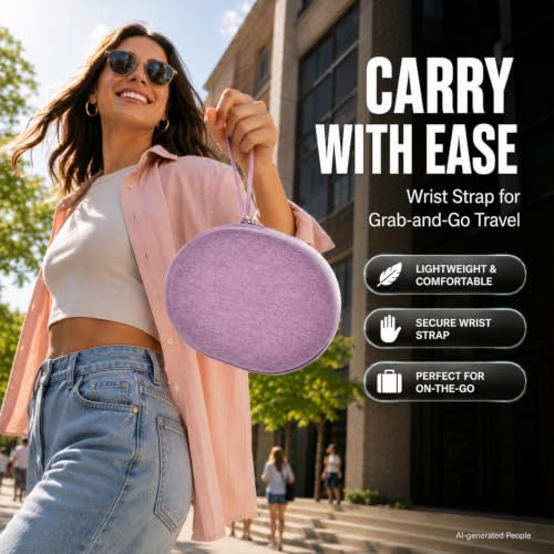 Hard Headphone Case for JBL Tune 770NC/510BT/720BT/520BT/670NC | Wave Foam, Elastic Strap, Soft Lining, Mesh Pocket, Carry Handle, Folded Headphone Storage, Purple , Case Only - color: Purple