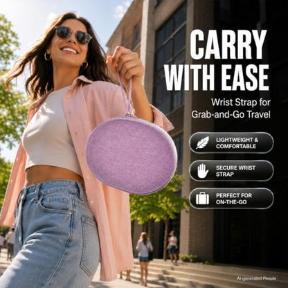 Hard Headphone Case for JBL Tune 770NC/510BT/720BT/520BT/670NC | Wave Foam, Elastic Strap, Soft Lining, Mesh Pocket, Carry Handle, Folded Headphone Storage, Purple , Case Only - color: Purple