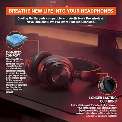 WC Freeze Nova Pro Wireless - Earpads for Arctis Nova Pro Wireless & More | Made by Wicked Cushions | Also fits SteelSeries Nova Elite & Nova Pro Omni(Doesn't Fit Other Models) | Black - color: Black