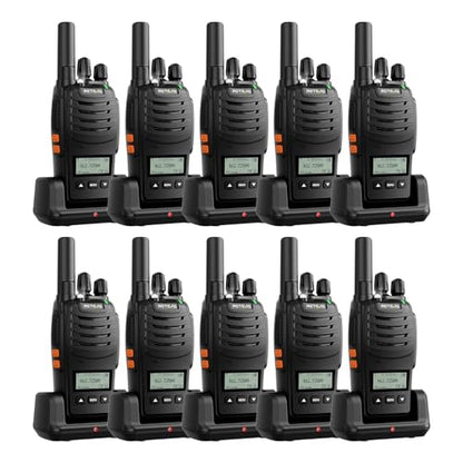 Retevis H777D Walkie Talkies with LCD Screen(10 Pack) | for Restaurant, Retail, Warehouse, School,Durable, Portable, FRS, Rechargeable, Emergency Alarm, License Free,USB-C - style: With LCD Screen