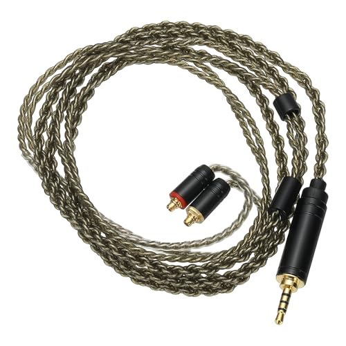 PATIKIL IEM Earphone Cable 1.2M Long Silver-Plated Gray Green (2.5mm MMCX) - color: Gray Green, size: 2.5mm