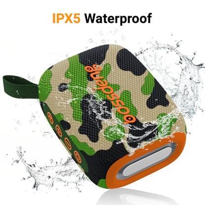 Waterproof Portable Bluetooth Speaker, Lights & Strap, Camoouflage | Compact Wireless Outdoor Speaker, 10H Playtime, Bluetooth 5.3 Stable Connection IPX5 for Beach, Camping, Travel and Shower - color: camoouflage