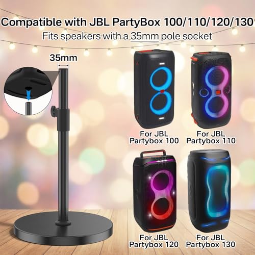 Floor Speaker Stand for JBL PartyBox 100/110/120/130 Stand, Adjustable Height 24.4"-32.3", Heavy Duty Surround Speaker Stands for JBL PartyBox Stand with Reinforced Base, Supports Up to 57 Lbs, 1 Pack - size: For PartyBox 110/120/130