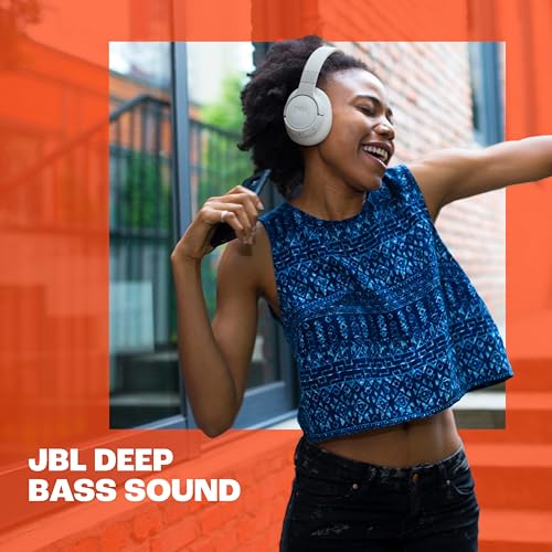 JBL Tune 770NC - Adaptive Noise Cancelling with Smart Ambient Wireless Over-Ear Headphones, Bluetooth 5.3, Lightweight and Foldable Design (Blue) (Renewed)