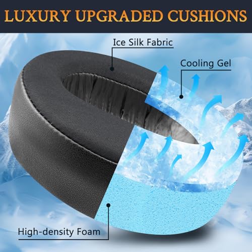 SOULWIT Cooling Earpads for Sony Pulse 3D PS5 (Not Fit Pulse Elite) - Black - color: Black