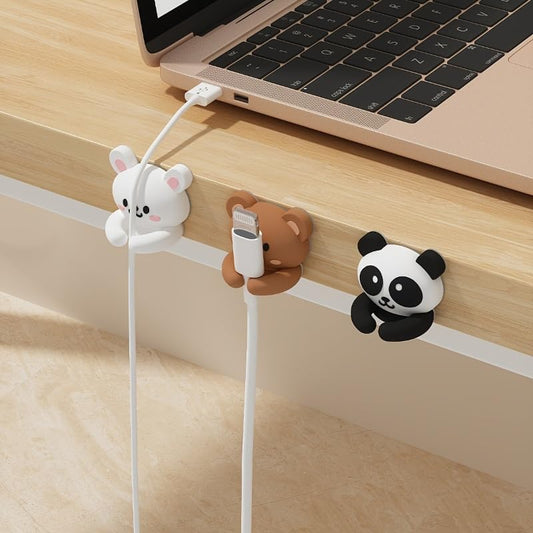 3Pcs Animal Cable Clips, Desk Wall Cord Organizer Holders | 3Pcs animal clips route charger, USB, power, network, headphone, TV, or computer cords across desks and walls. - color: 3pcs- Animals Cable Clips