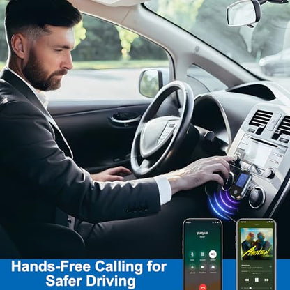 Bluetooth Audio Adapter for Headphones, Wireless Transmitter Receiver | Low Latency, with 3.5mm Aux Jacks, Suitable for Airplanes, TVs, Gym Equipment, and Car
